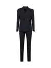 Tagliatore Blue Virgin Wool Vesuvio Double-breasted Suit In Black