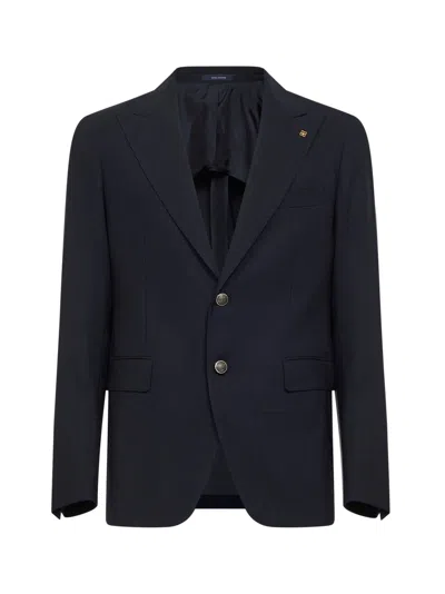 Tagliatore Blue Virgin Wool Vesuvio Single-breasted Blazer