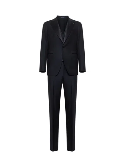 Tagliatore Blue Virgin Wool Vesuvio Tuxedo Suit