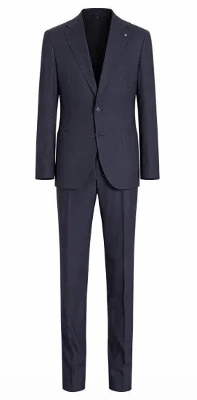 Tagliatore Blue Wool Blend Mens Suit