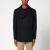 Tagliatore Blue Wool Blend Short Double-breasted Coat