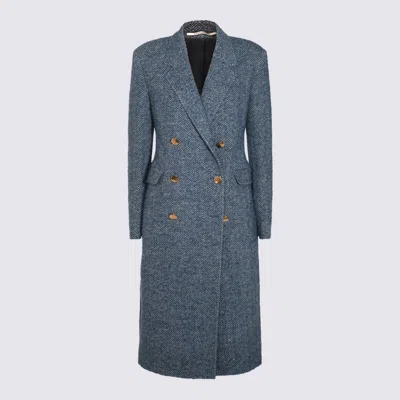 Tagliatore Blue Wool Coat