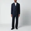 Tagliatore Wool Double Breasted Suit Structured Shoulders In Black
