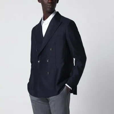 TAGLIATORE TAGLIATORE BLUE WOOL DOUBLEBREASTED JACKET