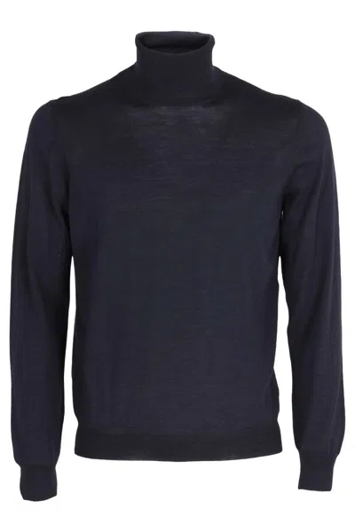 Tagliatore Blue Wool-silk Sweater