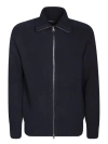 Tagliatore Zippered Blue Sweater In Black