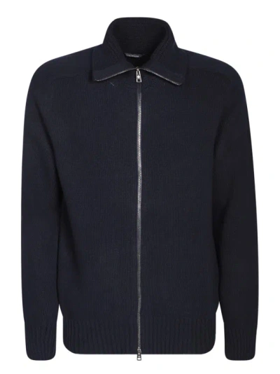 Tagliatore Zippered Blue Sweater