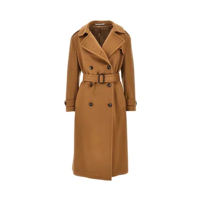 Tagliatore 'bonny' Cashmere Trench Coat In Brown