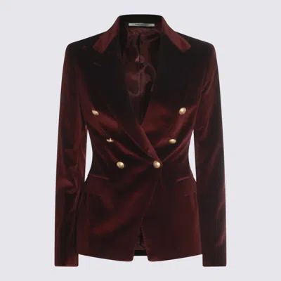 TAGLIATORE BORDEAUX COTTON VELVET BLAZER