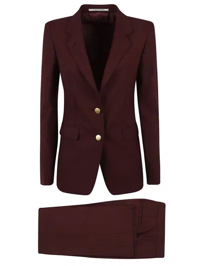 TAGLIATORE TAGLIATORE BORDEAUX POLYESTER/WOOL BLEND DRESS