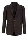 Tagliatore Bordeaux Single-breasted Jacket With Notched Revers In Black