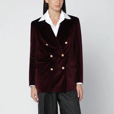 Tagliatore Bordeaux Velvet Double-breasted Jacket