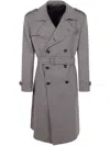 Tagliatore "born" Men`s Trench Coat In Gray