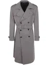 Tagliatore Houndstooth Belted Coat In Gray