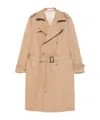 Tagliatore Double-breasted Belted Trench Coat In Brown