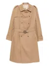 Tagliatore Double-breasted Belted Trench Coat In Neutral