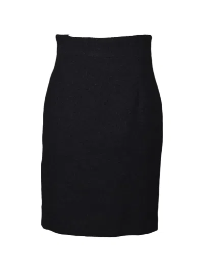 Tagliatore Bouclé High-waisted Mini Skirt In Black