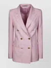 Tagliatore Bouclé Lapel Jacket Back Vent