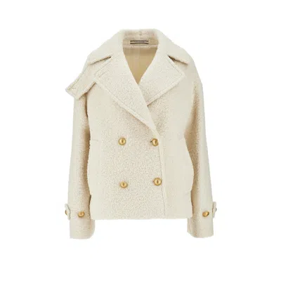 Tagliatore Bouclé Wool-blend Double-breasted Coat In Neutral