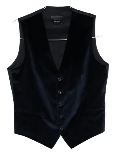 Tagliatore Brian Button Waistcoat In Blue