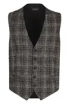 Tagliatore Brian Single-breasted Vest In Brown
