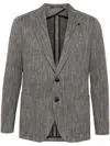 Tagliatore Herringbone-pattern Blazer In Black