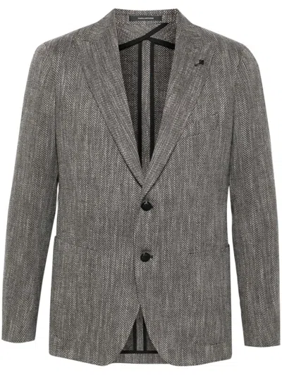 Tagliatore Brooch-detail Blazer In Black