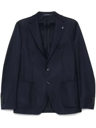 Tagliatore Brooch-detail Blazer In Blue