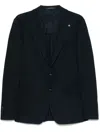 Tagliatore Midnight Blue Tailored Jacket With Classic Design And English Vents In Blue