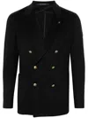 Tagliatore Double-breasted Peak-lapels Jacket In Blue