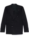 Tagliatore Brooch-detail Blazer In Blue