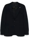 Tagliatore Midnight Blue Tailored Jacket With Classic Design And English Vents In Blue