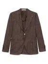 Tagliatore Brooch-detail Blazer In Brown