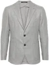 Tagliatore Wool Jacket Featuring Brooch Detail In Gray
