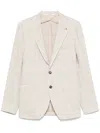 Tagliatore Taupe Plaid Tailored Jacket With Notched Lapels In Neutrals