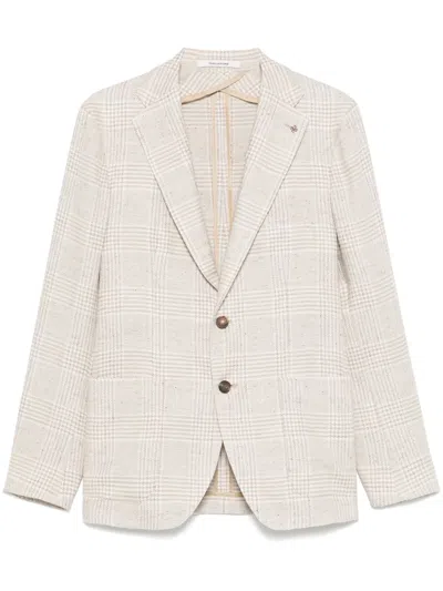 TAGLIATORE BROOCH-DETAIL BLAZER