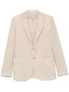 Tagliatore Textured Tailored Blazer With Notch Lapels In Neutrals