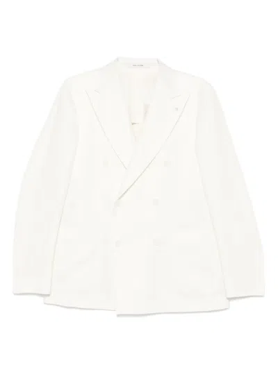 Tagliatore Brooch-detail Blazer In Neutrals