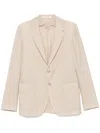 Tagliatore Textured Tailored Blazer With Notch Lapels In Nude