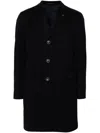 Tagliatore Brooch-detail Coat In Blue