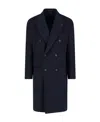 Tagliatore Brooch-detail Double-breasted Coat In Black