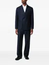 Tagliatore Wool Double Breasted Suit Structured Shoulders In Black