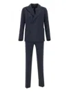 Tagliatore Brooch-detail Suit In Blue