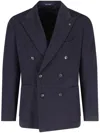 Tagliatore 'montecarlo' Blue Double-breasted Jacket In 蓝色