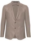 Tagliatore Virgin Wool Blazer In Brown