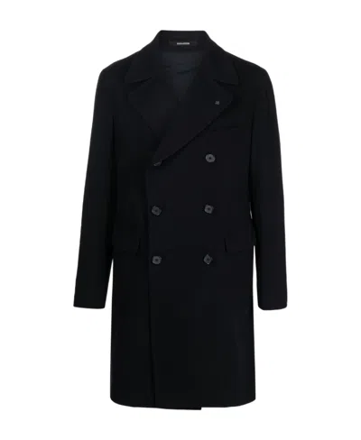 TAGLIATORE TAGLIATORE FLAP-POCKETED DOUBLE-BREASTED COAT