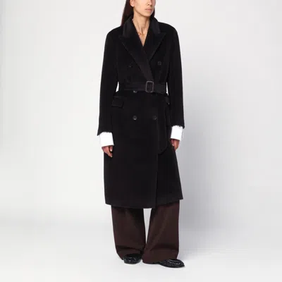 Tagliatore Brown Alpaca-blend Belted Coat