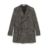 Tagliatore Long Sleeve Coat Notched Lapels Pockets In Black