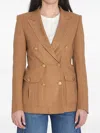 Tagliatore Double-breasted Blazer In Brown