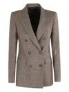 Tagliatore Houndstooth Pattern Jacket In Brown